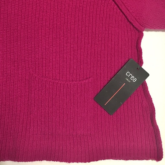 Crea Concept Cowl Neck Sweater Wool Pullover Cropped Boxy Crop Magenta Pink 40 - Picture 10 of 16